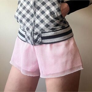 Pink Mesh Lined Shorts
